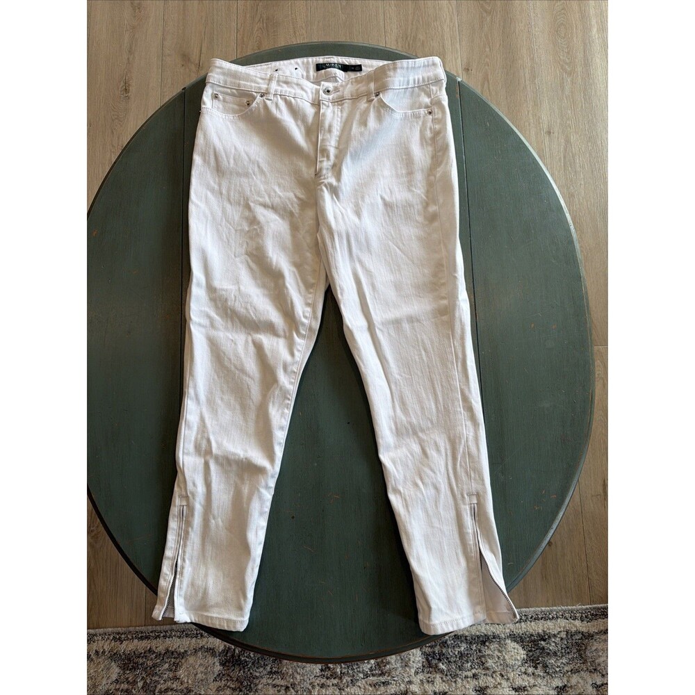 Lauren Ralph Lauren Premier‎ Skinny Cropped White Pants Women’s Size 12